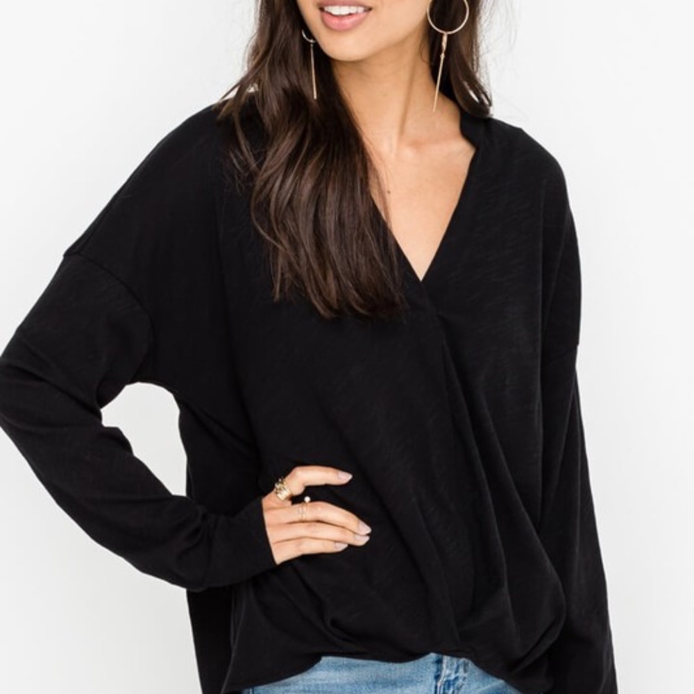 Black Surplice Shirt